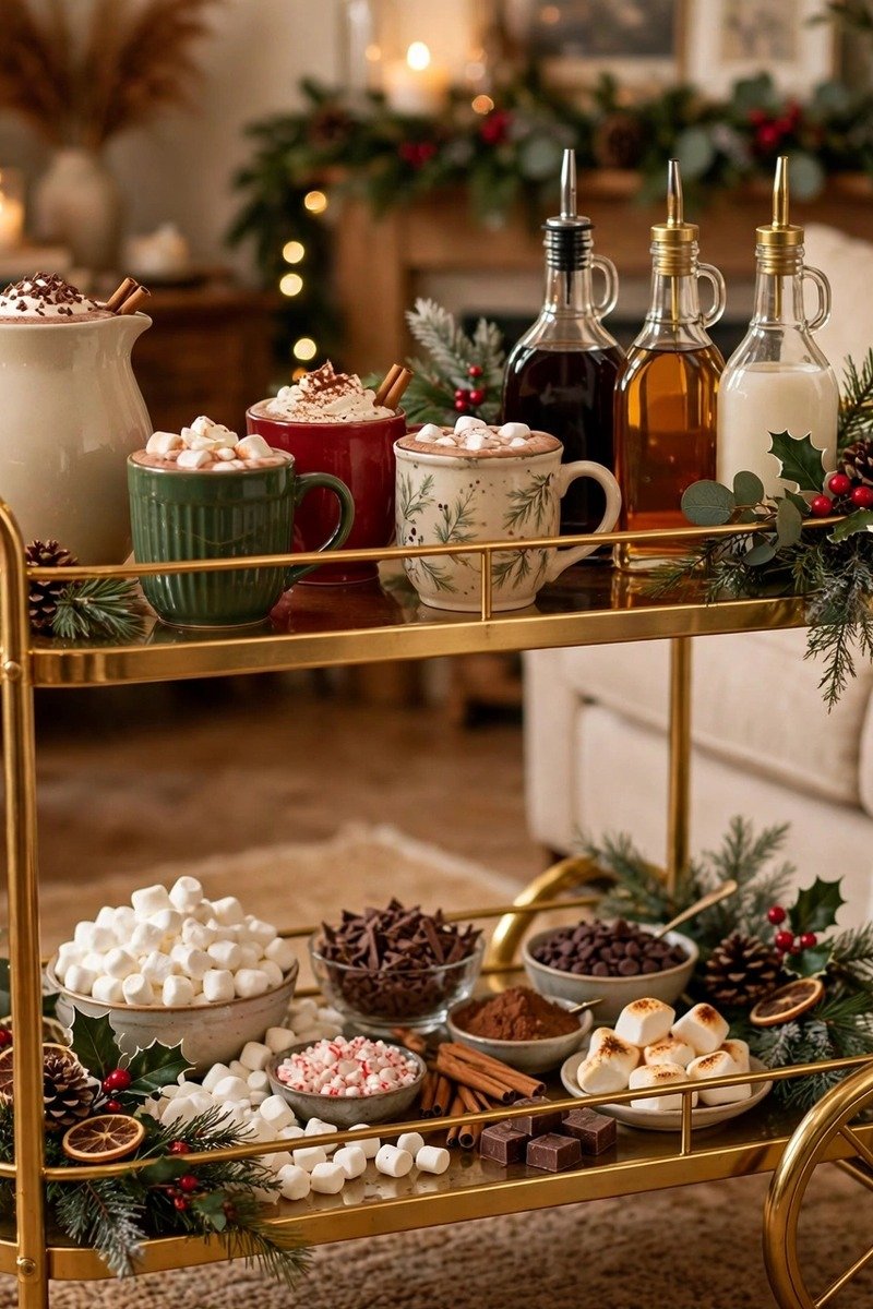 Hot chocolate bar ideas bar cart station