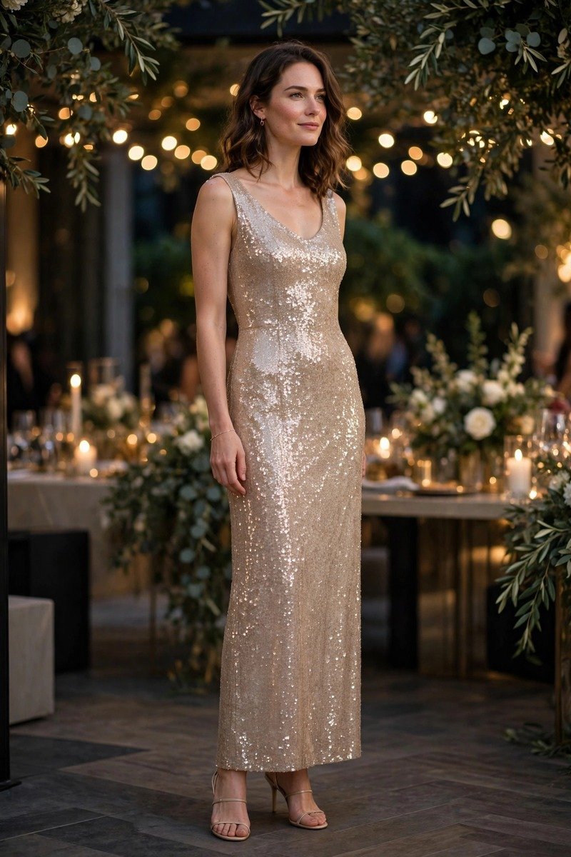 Christmas party outfit all over sequin dress