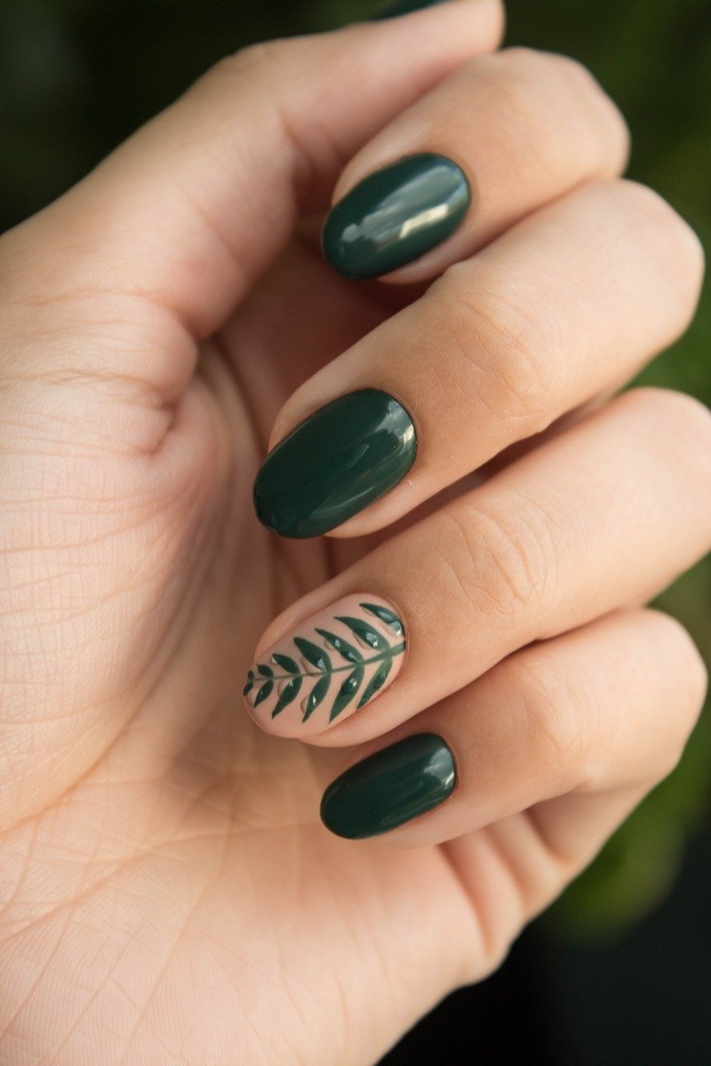 Emerald green january nails
