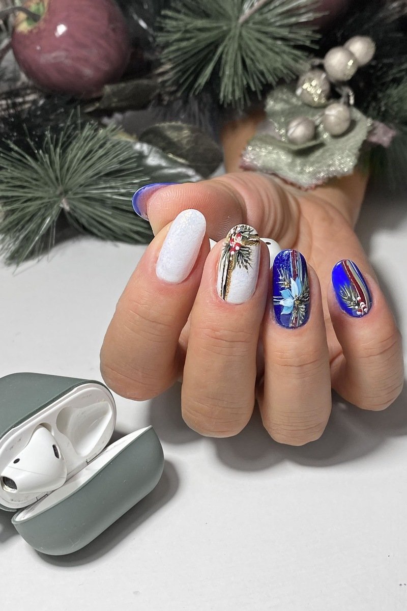 Christmas tree Christmas nail art design