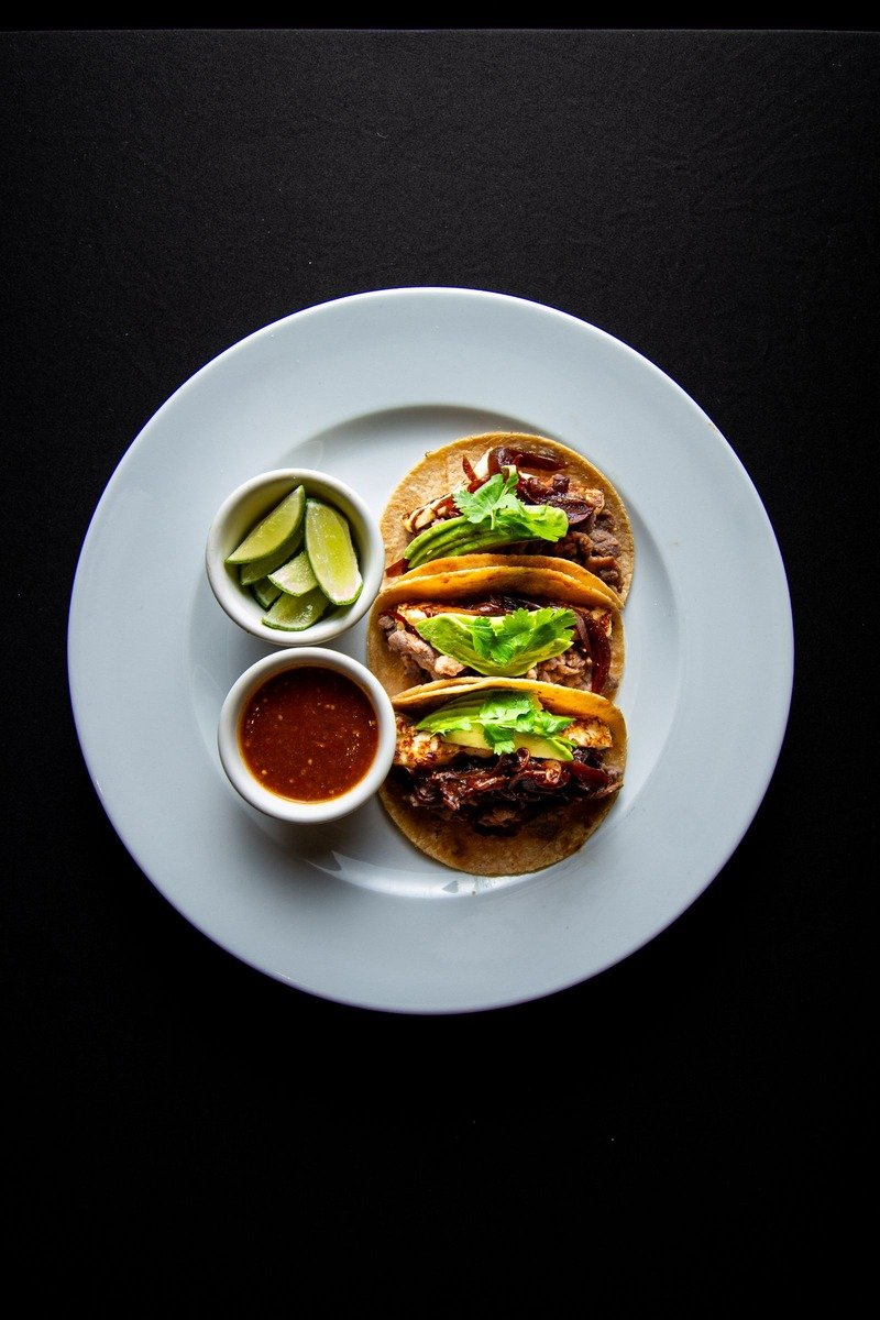 Beef tacos with fresh toppings