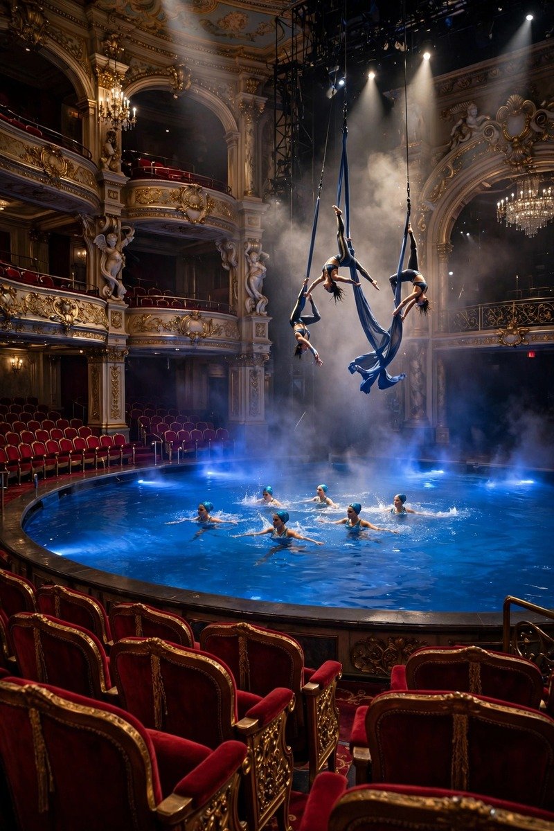 Cirque du Soleil O Bellagio theatre illustration