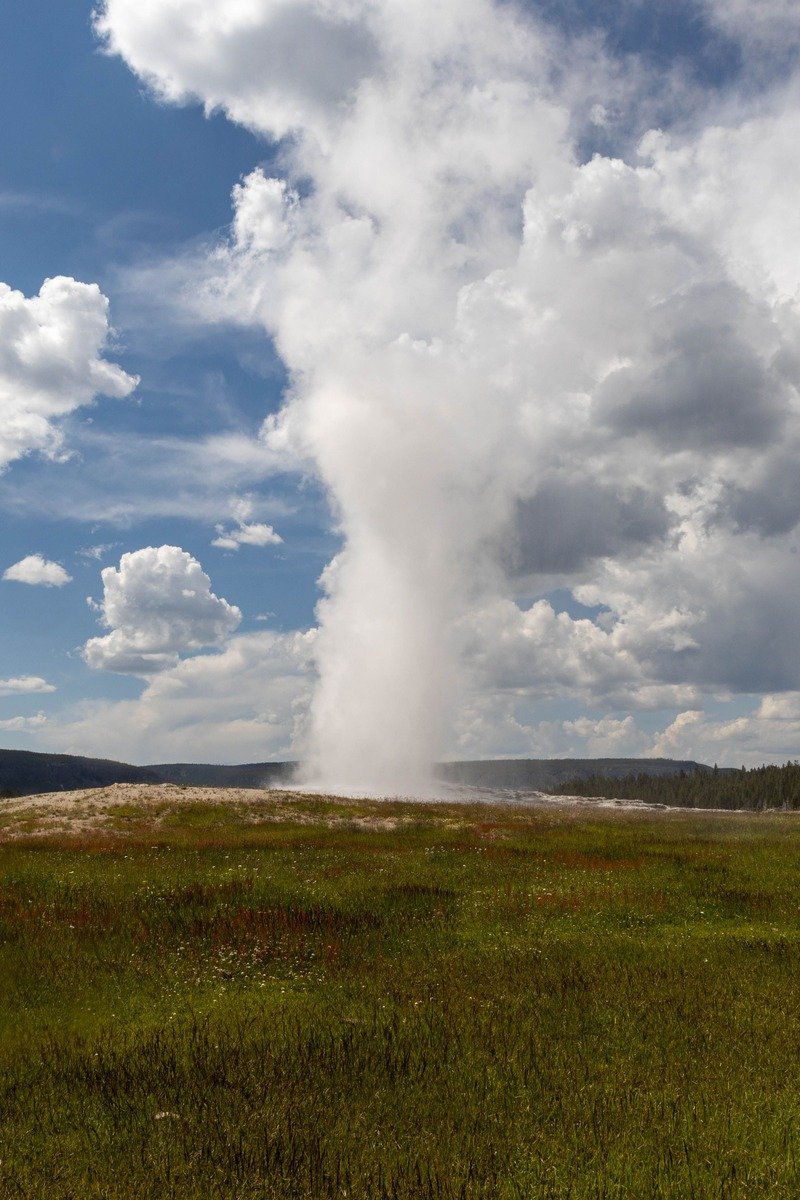 Old Faithful geyser in Yellowstone National Park