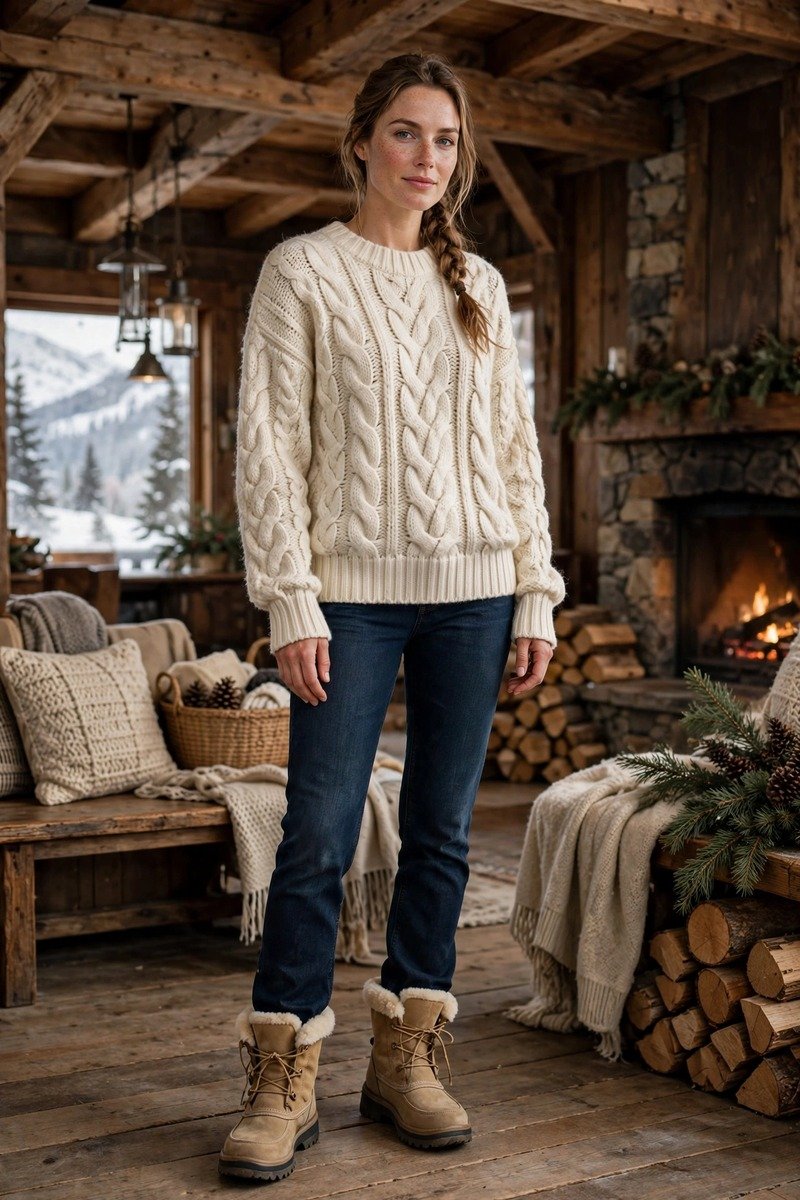 Christmas party outfit apres ski lodge theme