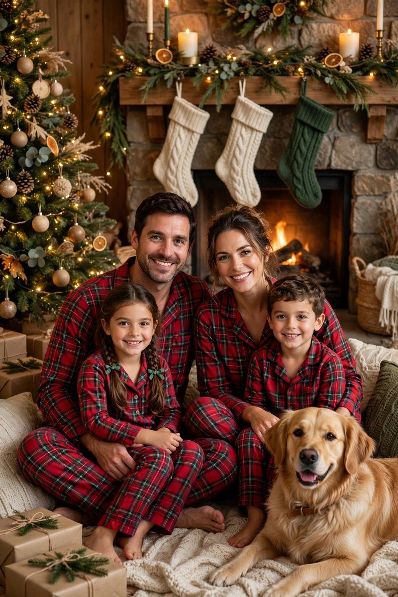 Christmas pajamas idea family photo tradition