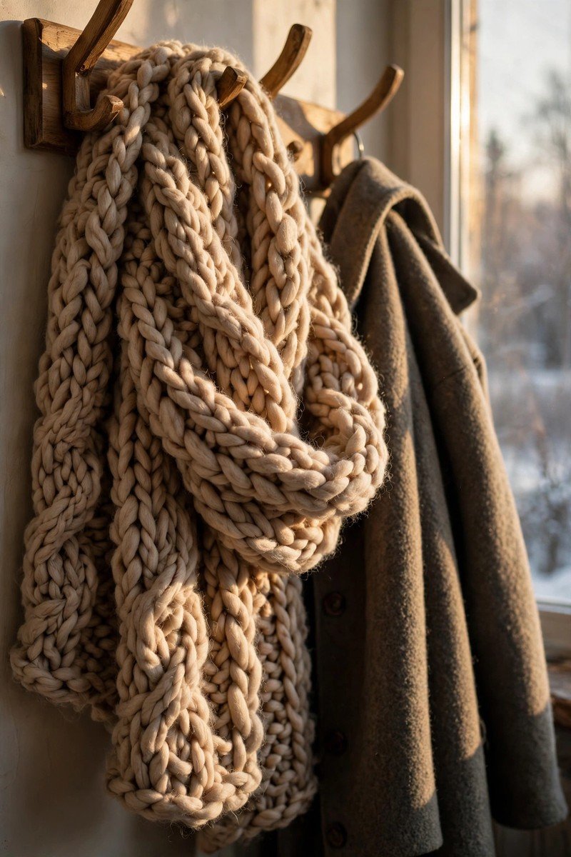 Winter capsule wardrobe idea wool scarf
