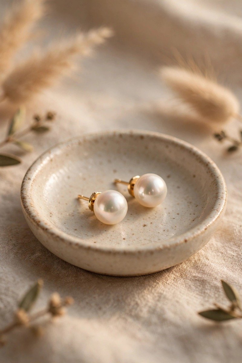 Pearl stud earring set