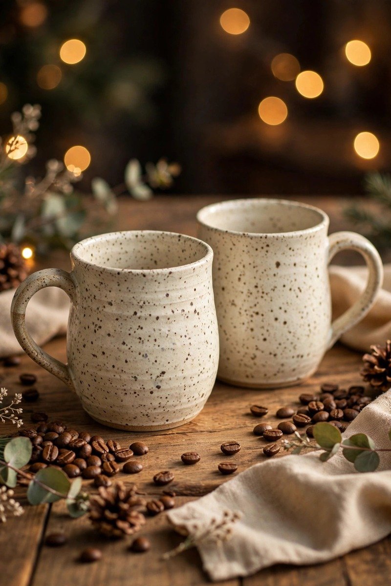 Set of two ceramic mugs
