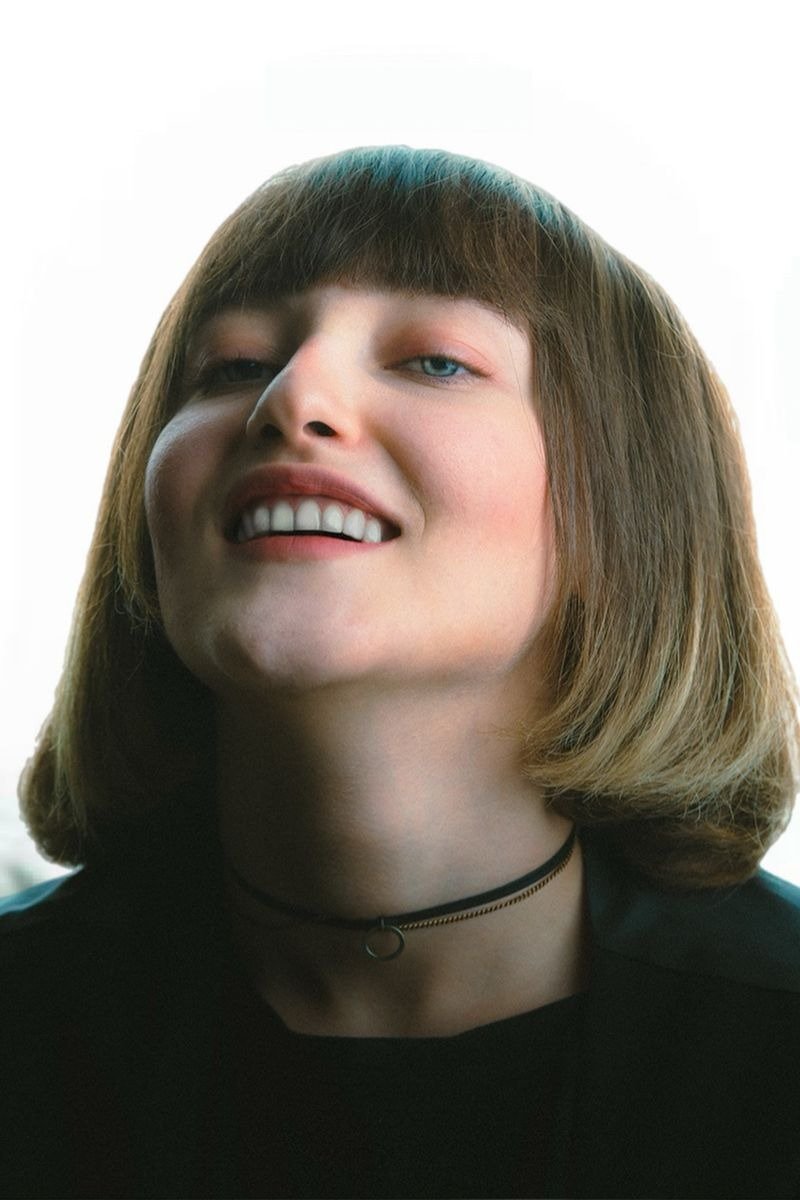 Long bob with hidden undercut layers removing bulk underneath