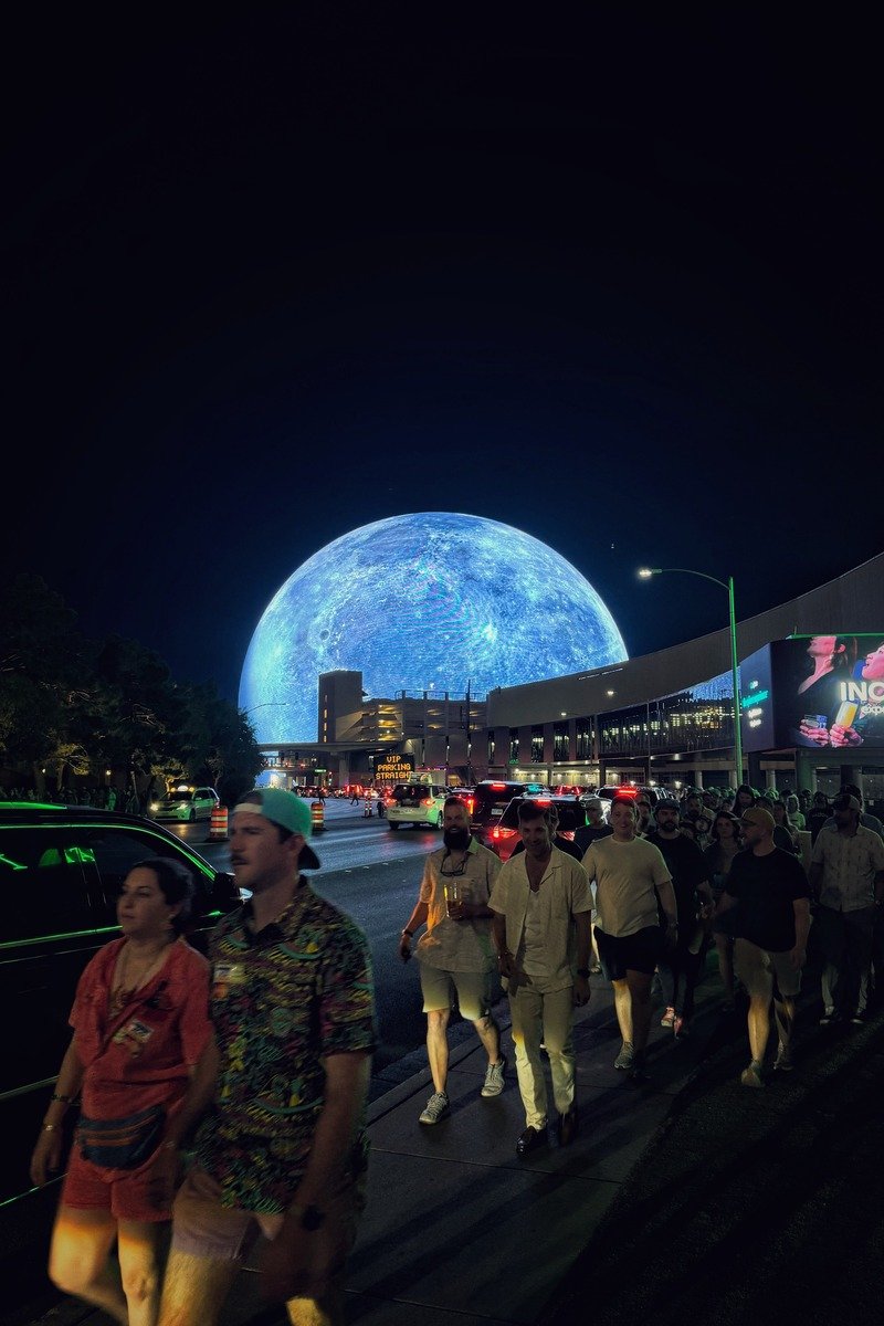 Sphere Las Vegas Exosphere at night