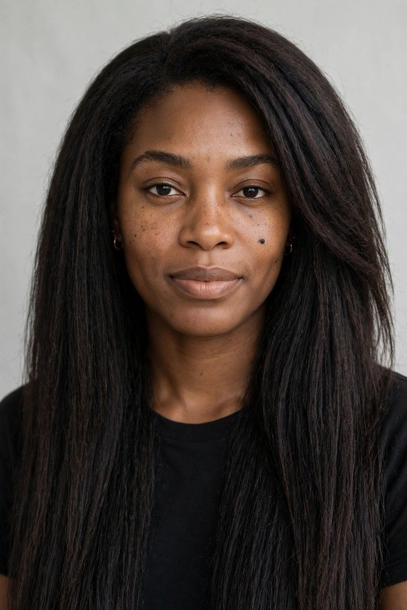 Kinky straight wig natural look