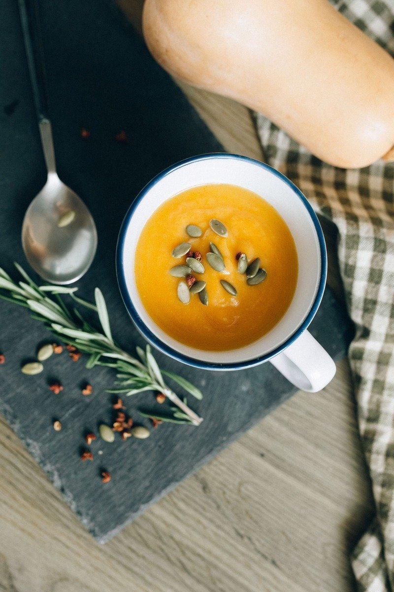 Butternut squash soup in a slow cooker