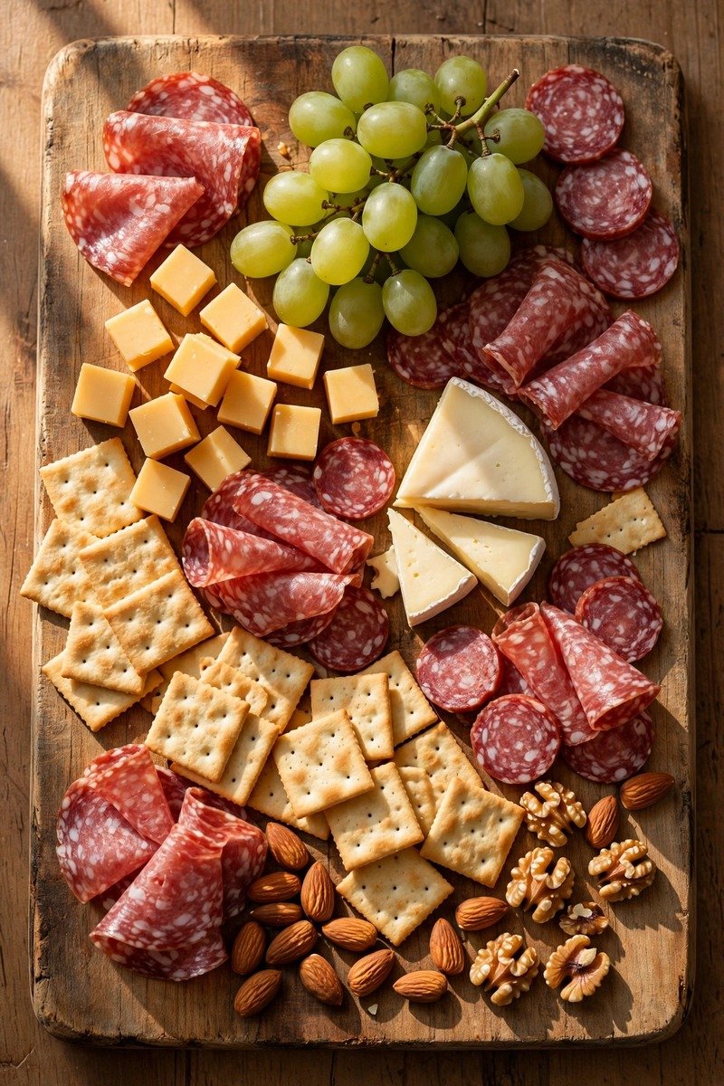 Budget-friendly charcuterie board with affordable cheeses