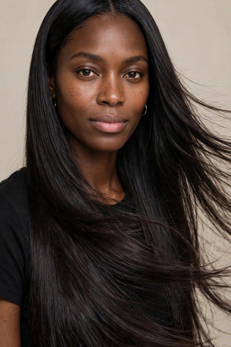 Silk press on natural hair