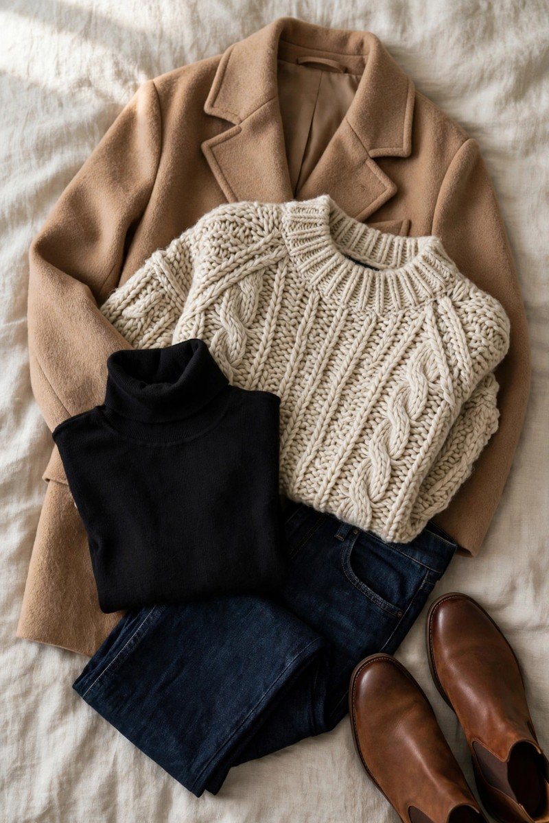 Winter capsule wardrobe idea layering