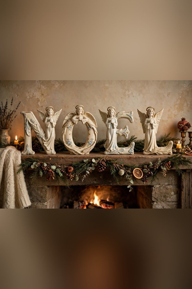 Vintage Christmas decorations Napco NOEL angels