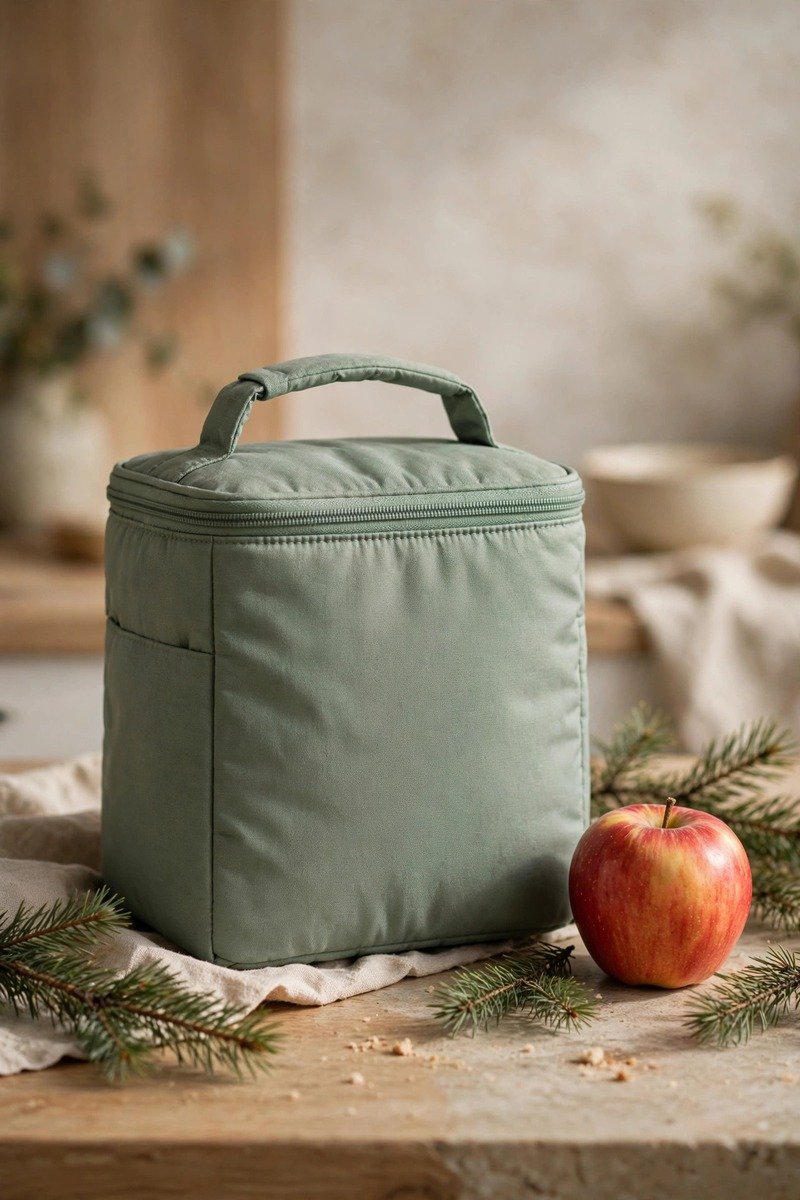 Insulated lunch bag in sage green