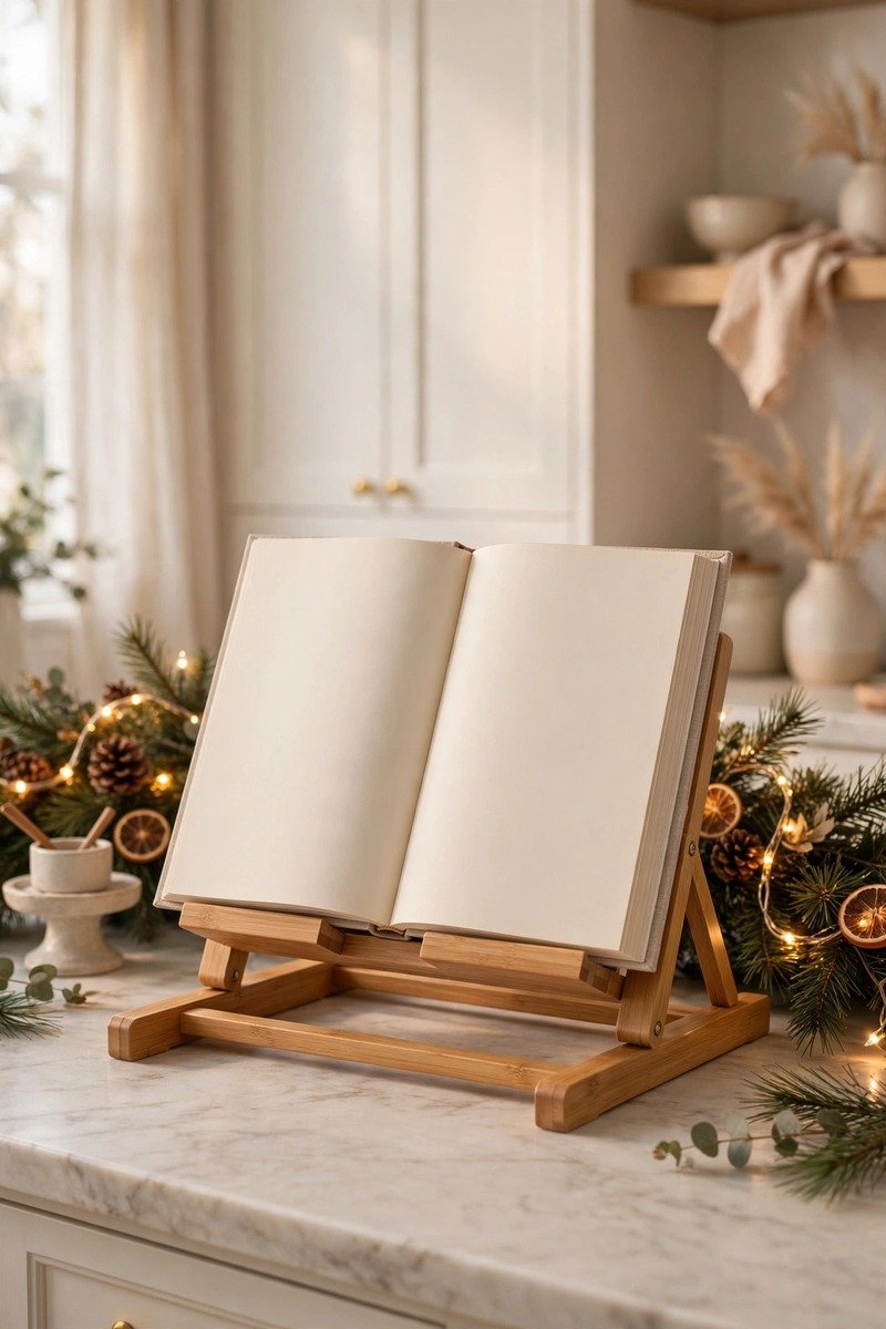 Cookbook stand, bamboo