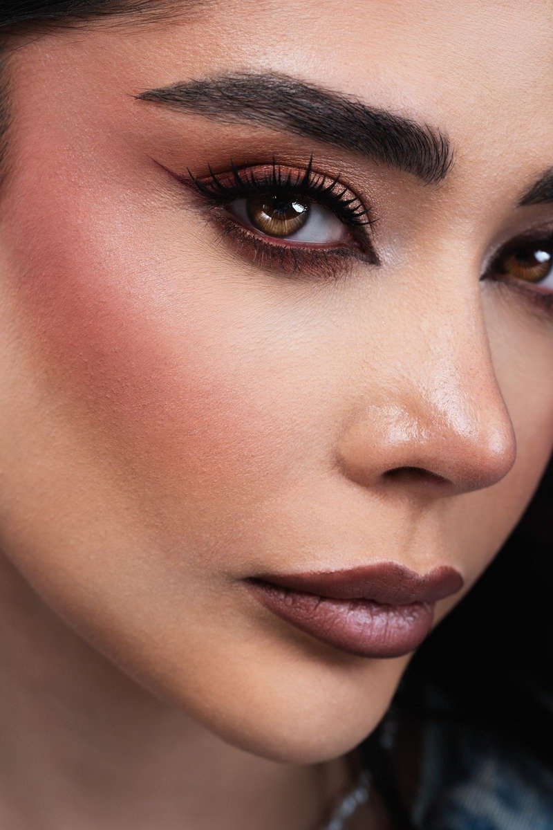 Satin finish dusty rose blush with subtle sheen