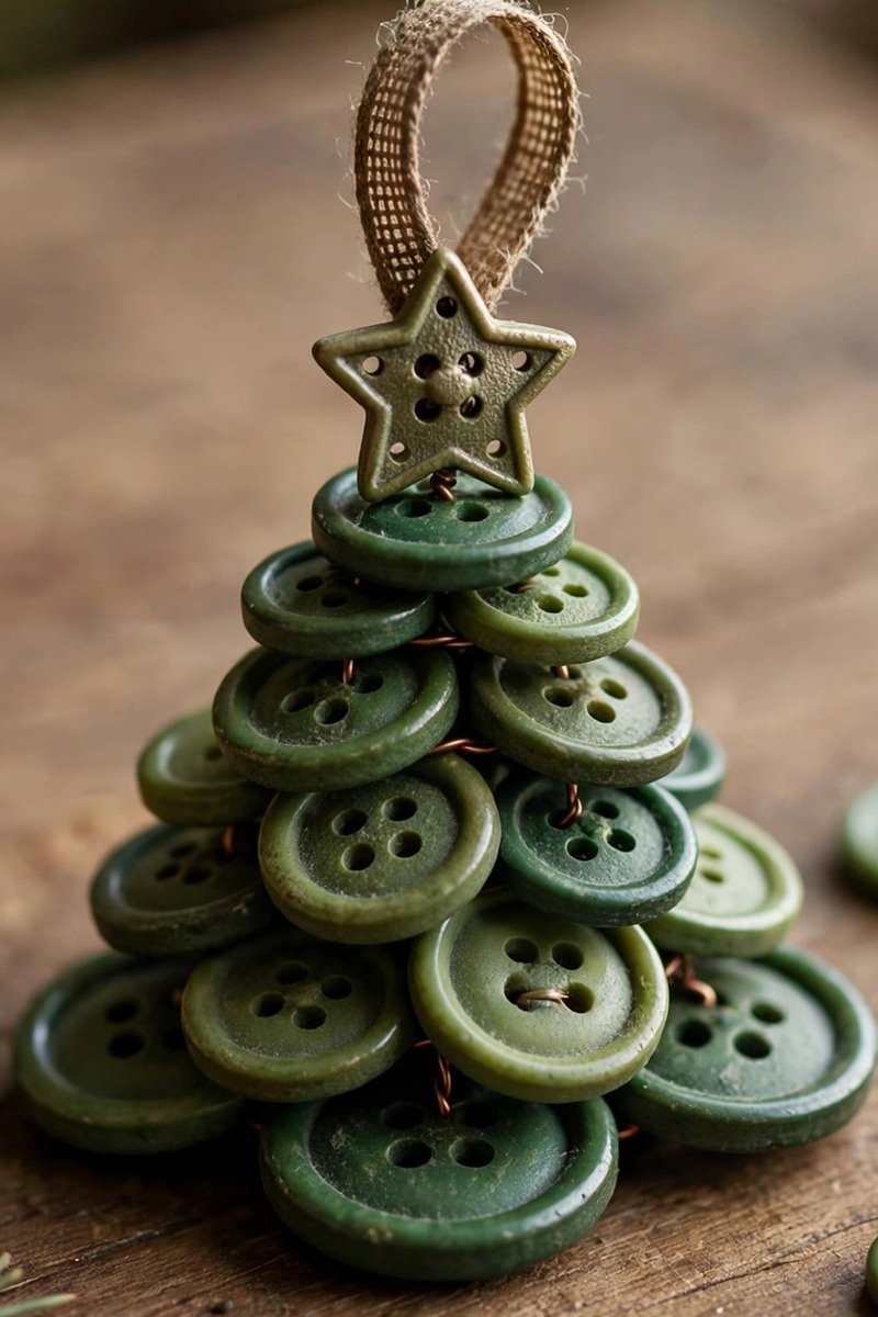 DIY Christmas ornaments idea button trees