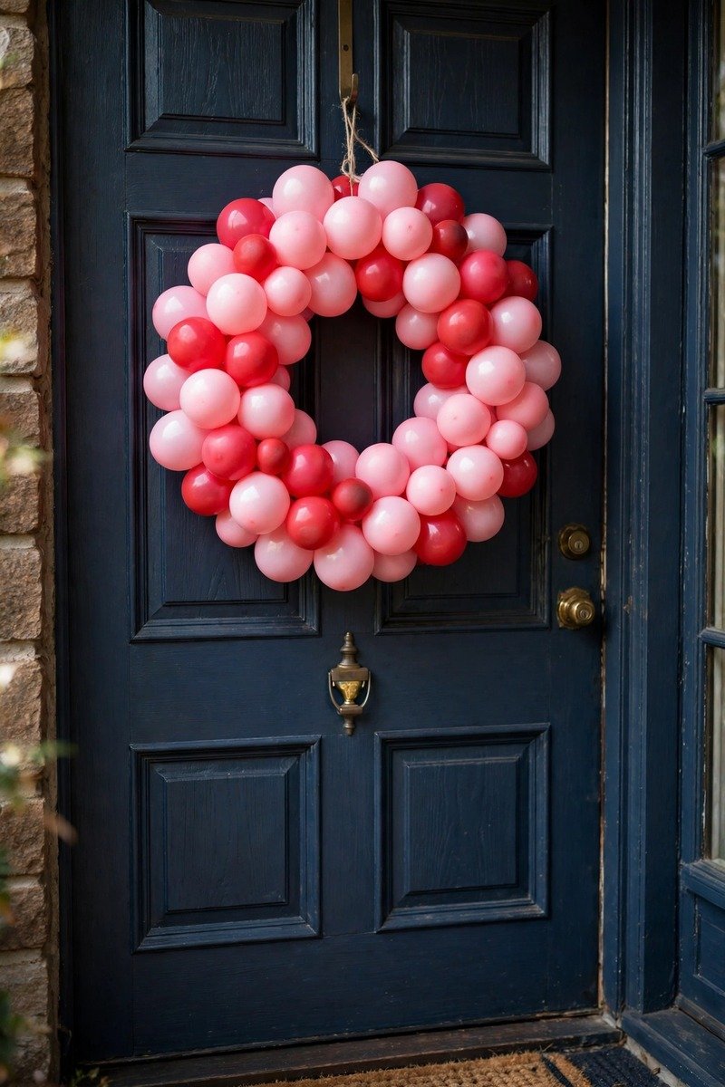 Mini balloon Valentine's wreath