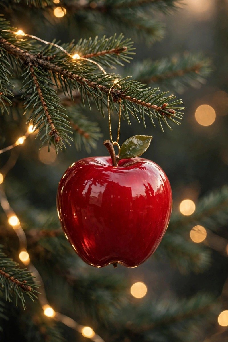 Apple-shaped Christmas ornament