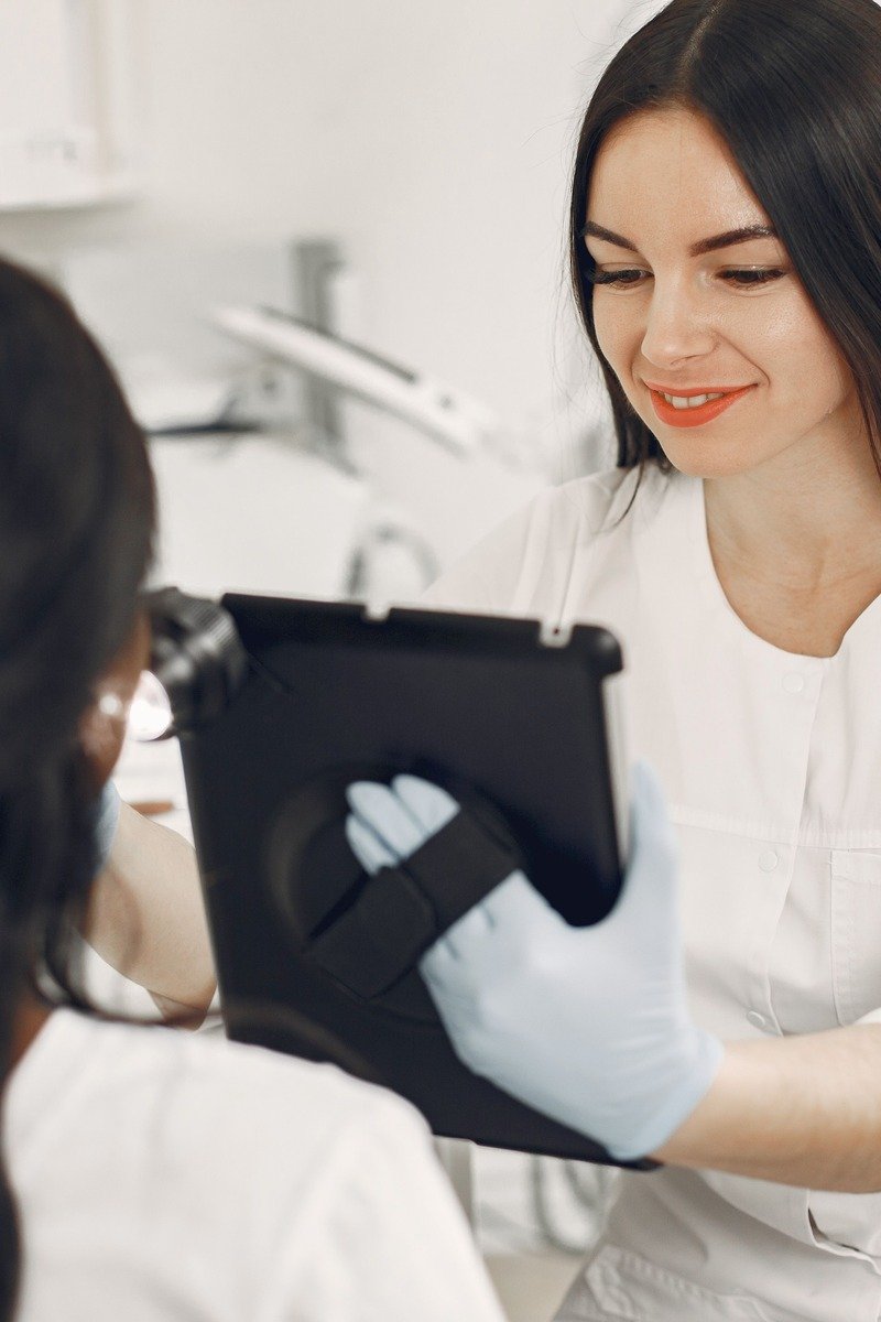 Woman at a skincare consultation