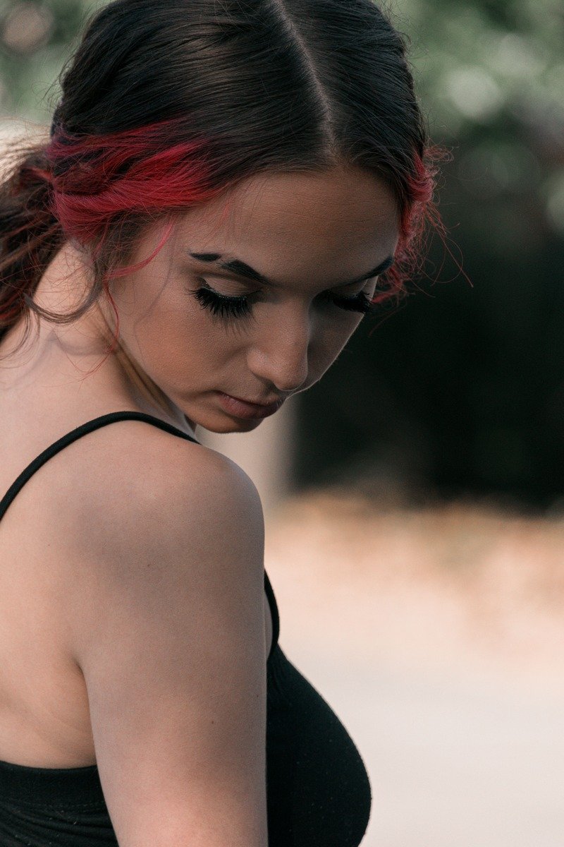 Cherry cola hair with dark shadow root