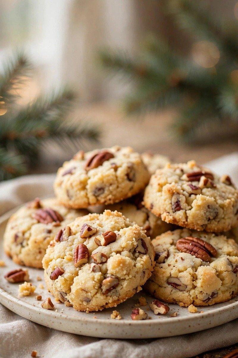 Buttery pecan sandie Christmas cookies