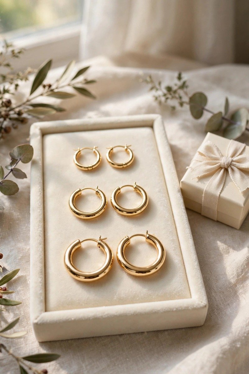 Gold hoop earring set