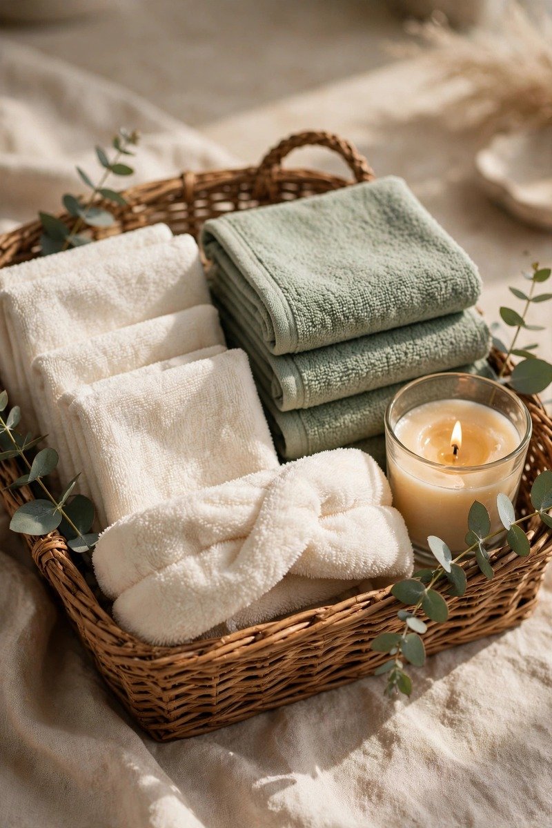 Spa headband and washcloth set