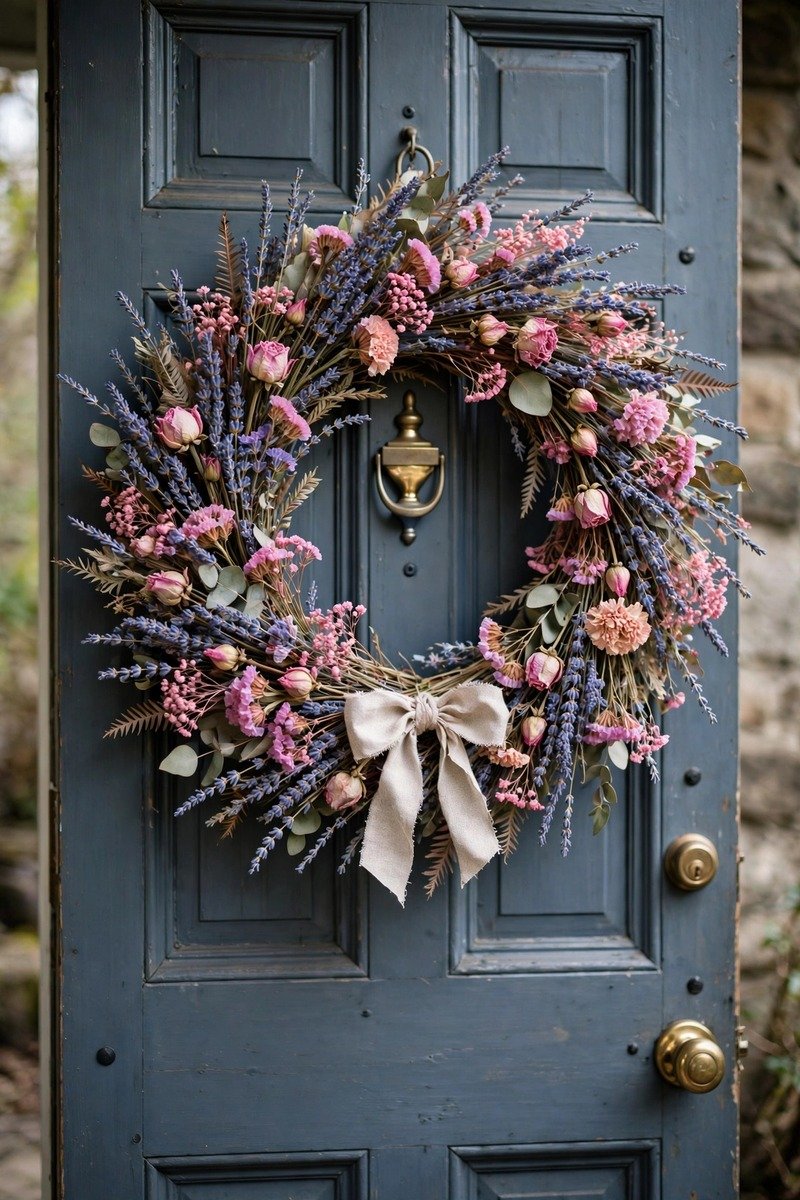 Dried lavender Valentine's wreath