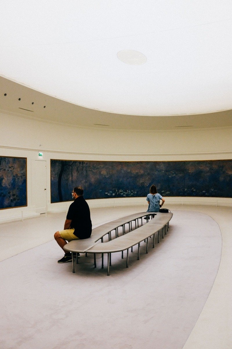 People visiting a museum gallery