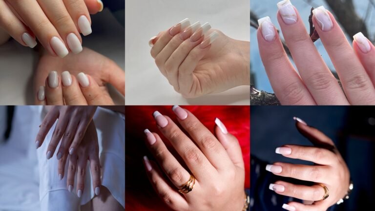 15 milky white chrome nails collage