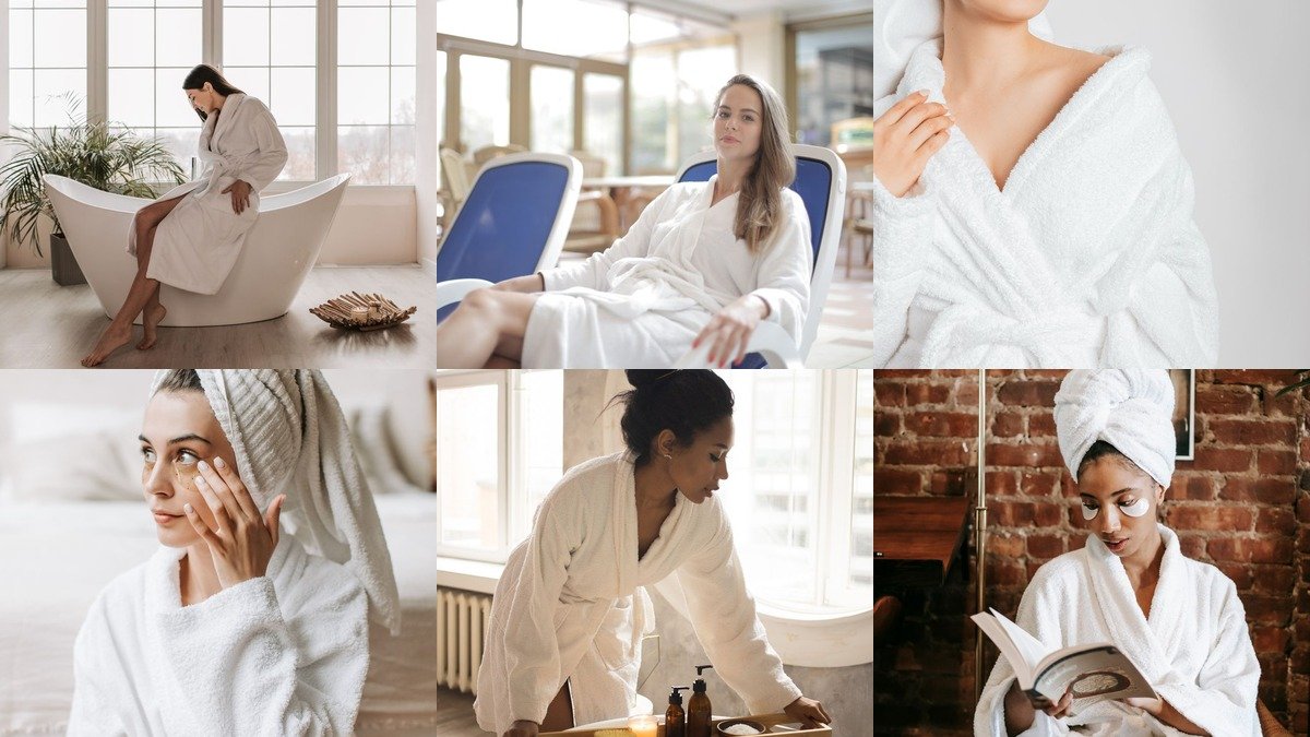 Spa outfit ideas collage