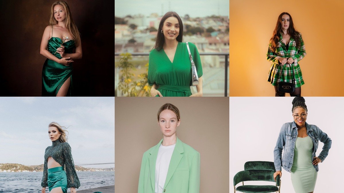 Collage of st patricks day outfit ideas with green dresses and casual looks