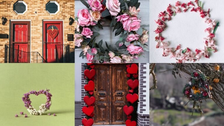 Valentine's wreath ideas collage