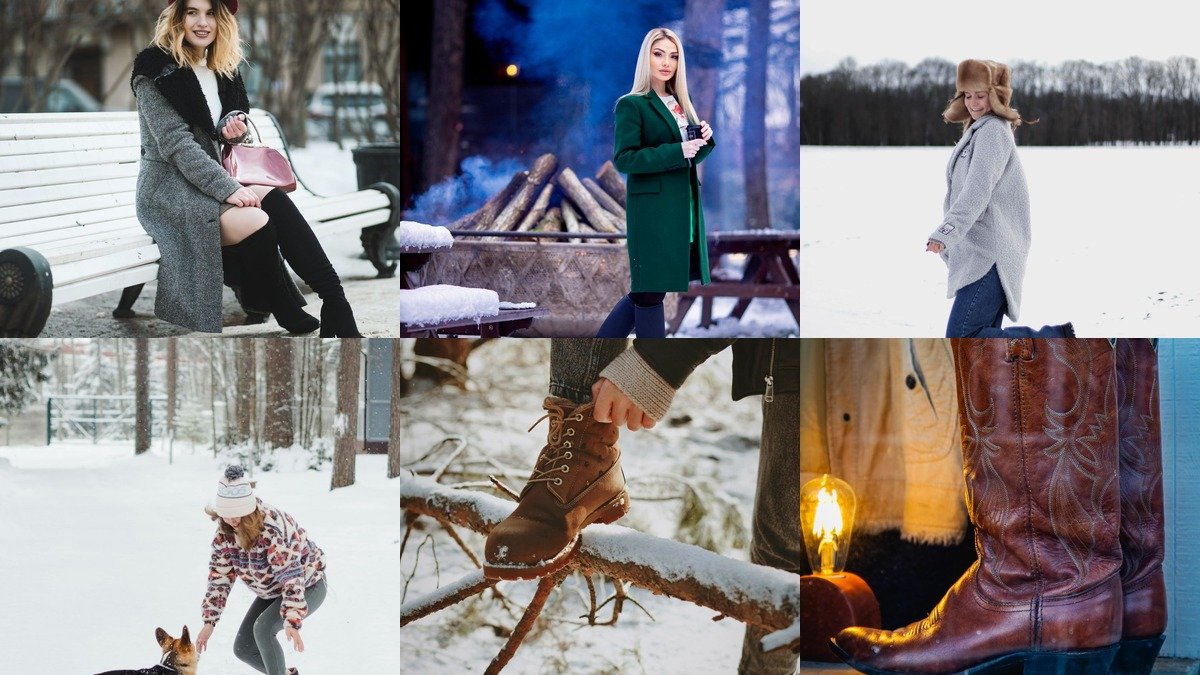 Winter boot outfits ideas collage